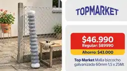 Lider Top market malla bizcocho galvanizada oferta