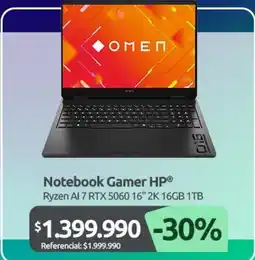 PC Factory Hp - notebook gamer oferta