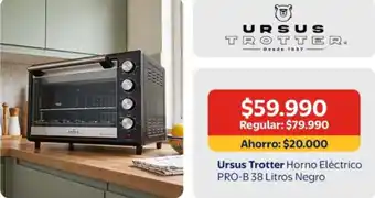 Trotter - ursus horno electrico pro-b 38 litros negro
