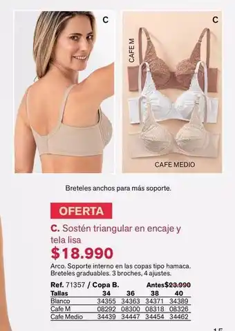 Sofén triangular en encaje y tela lisa