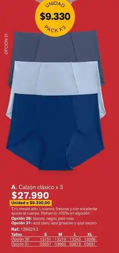 Leonisa Calzon classico x 3 oferta