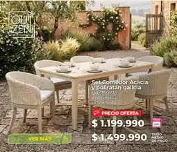 Easy Set comedor acacia y poliratán galicia oferta
