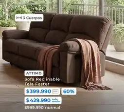 Paris Attimo - sofa reclinable tela fester oferta