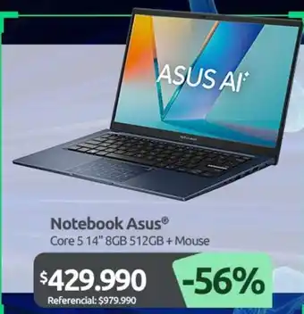 Asus - notebook core 5 14 8gb 512gb + mouse