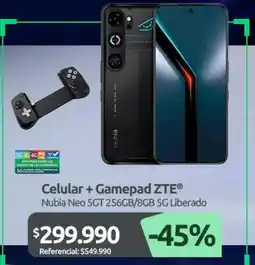 PC Factory Zte - celular + gamepad oferta