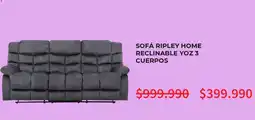 Ripley Sofá ripley home reclinable yoz 3 cuerpos oferta