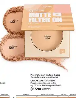 Cyzone Cyzone - piel mate con textura ligera cobertura mate uniforme cyplay matte filter on oferta