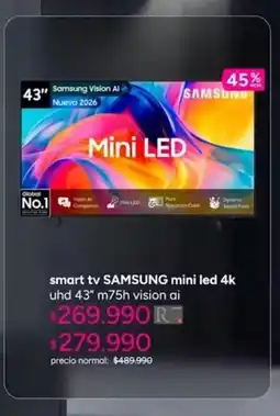 Ripley Samsung - smart tv mini led 4k uhd 43 m7sn vision al 269990 oferta
