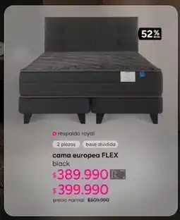 Ripley Royal - cama europea flex black oferta