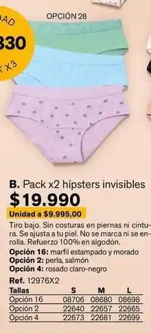 Leonisa Perla - pack x2 hipsters invisibles oferta