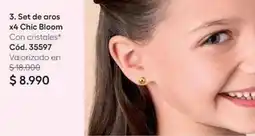 Ésika Set de aros x4 chic bloom oferta