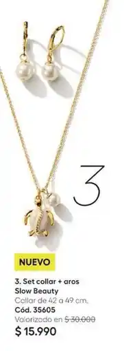 Ésika Set collar + aros slow beauty oferta