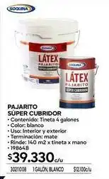 Construmart Soquina - pajarito super cubridor oferta