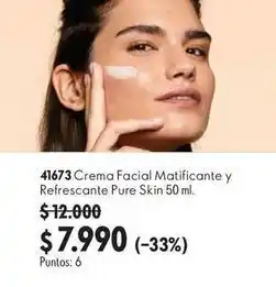 Oriflame 41673 crema facial matificante y refrescante pure skin oferta