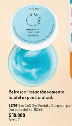 Oriflame Sol - refresca instantaneamente la piel expuesta al oferta