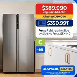 Lider Motorola - fensa refrigerador side by side no frost, sfx440 oferta
