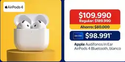 Lider Apple - audifonos in ear airpods 4 bluetooth, blanco oferta