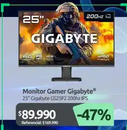 PC Factory Amd - monitor gamer gigabyte oferta
