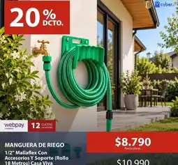 Mimbral Manguera de riego 1/2 mallaflex con accesorios y soporte rollo 18 metros casa viva oferta