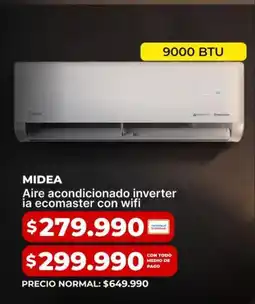 Easy Midea - aire acondicionado inverter ia ecomaster con wifi oferta