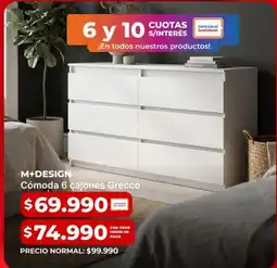 Easy Comoda 6 cajones grecco oferta