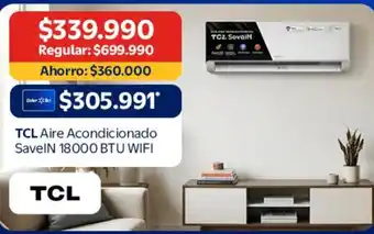 Tcl - aire acondicionado saveln 18000 bt u wifi