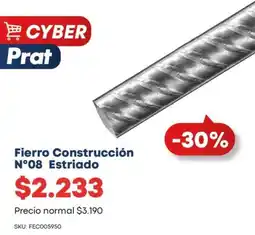 Ferretería Prat Fierro construcción n08 estriado oferta