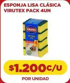 Comercial Castro Virutex - esponja lisa clásica pack 4un oferta