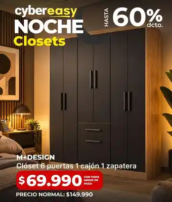 Closet 6 puertas 1 cajon 1 zapatera