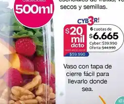 A3D Vaso con tapa de cierre facil para llevarlo donde oferta