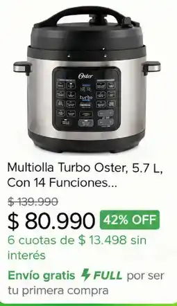 Mercado Libre Multiolla Turbo Oster oferta
