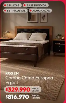 Abc Rosen - combo cama europea ergo t oferta
