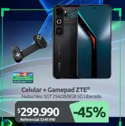 PC Factory Zte - celular + gamepad oferta