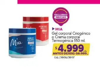 Maicao MIA Gel Corporal Criogenico o Crema corporal Termogenica 550ml oferta