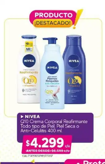 Maicao NIVEA Q10 Crema Corporal Reafirmante Todo Tipo de Piel Piel Seca o Anti-Celulitis 400ml oferta