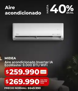 Easy Midea - aire acondicionado inverter ia ecomaster 9000 btu wifi oferta