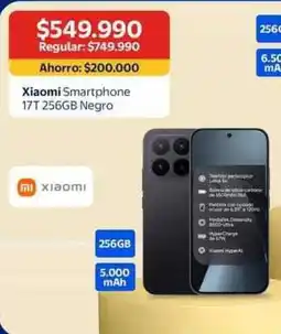 Lider Xiaomi - smartphone 17t 256gb negro oferta