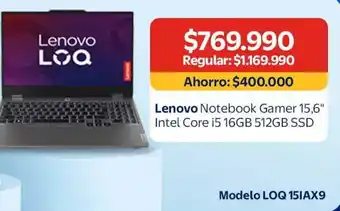 Lenovo - notebook gamer 15,6 intel core i5 16gb 512gb ssd