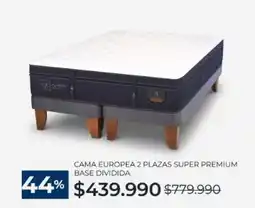 CIC Cama europea 2 plazas super premium base dividida oferta