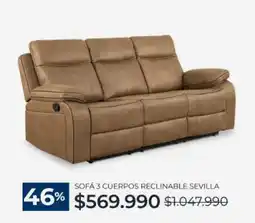 CIC Sofa 3 cuerpos reclinable sevilla oferta