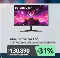 PC Factory Lg - monitor gamer oferta