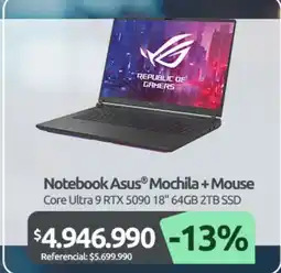 PC Factory Asus - notebook mochila + mouse oferta