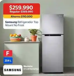 Lider Samsung - refrigerador top mount no frost oferta