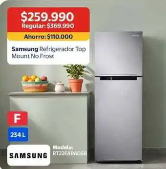 Samsung - refrigerador top mount no frost