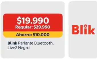 Blink parlante bluetooth, live2 negro