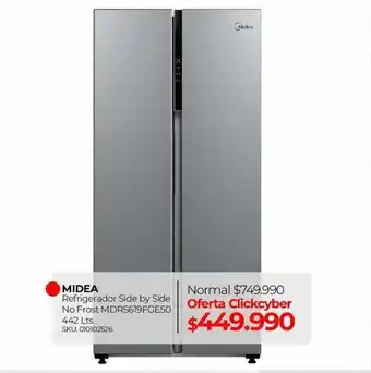 Midea - refrigerador side by side n frost mdrs69fcese0