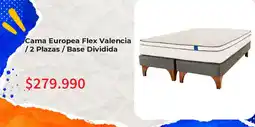 Hites Cama Europea Flex Valencia / 2 Plazas / Base Dividida oferta