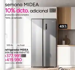 Ripley Midea - refrigerador side by side mdrs710 oferta