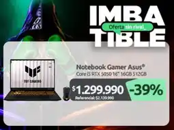 PC Factory Notebook gamer asus core oferta
