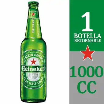 Unimarc Cerveza Heineken desechable botella 1 L oferta